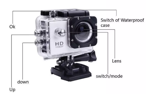 2.0inch Mini Cam 90 Degrees 480P Waterproof Outdoor Action Camera 